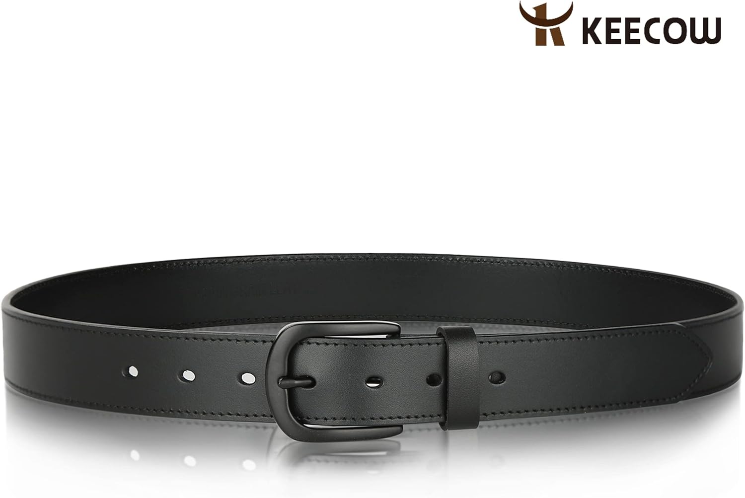 KEECOW Men's 100% Italian Cow Leather Belt Men With Anti-Scratch Buckle,Packed in a Box - Image 3