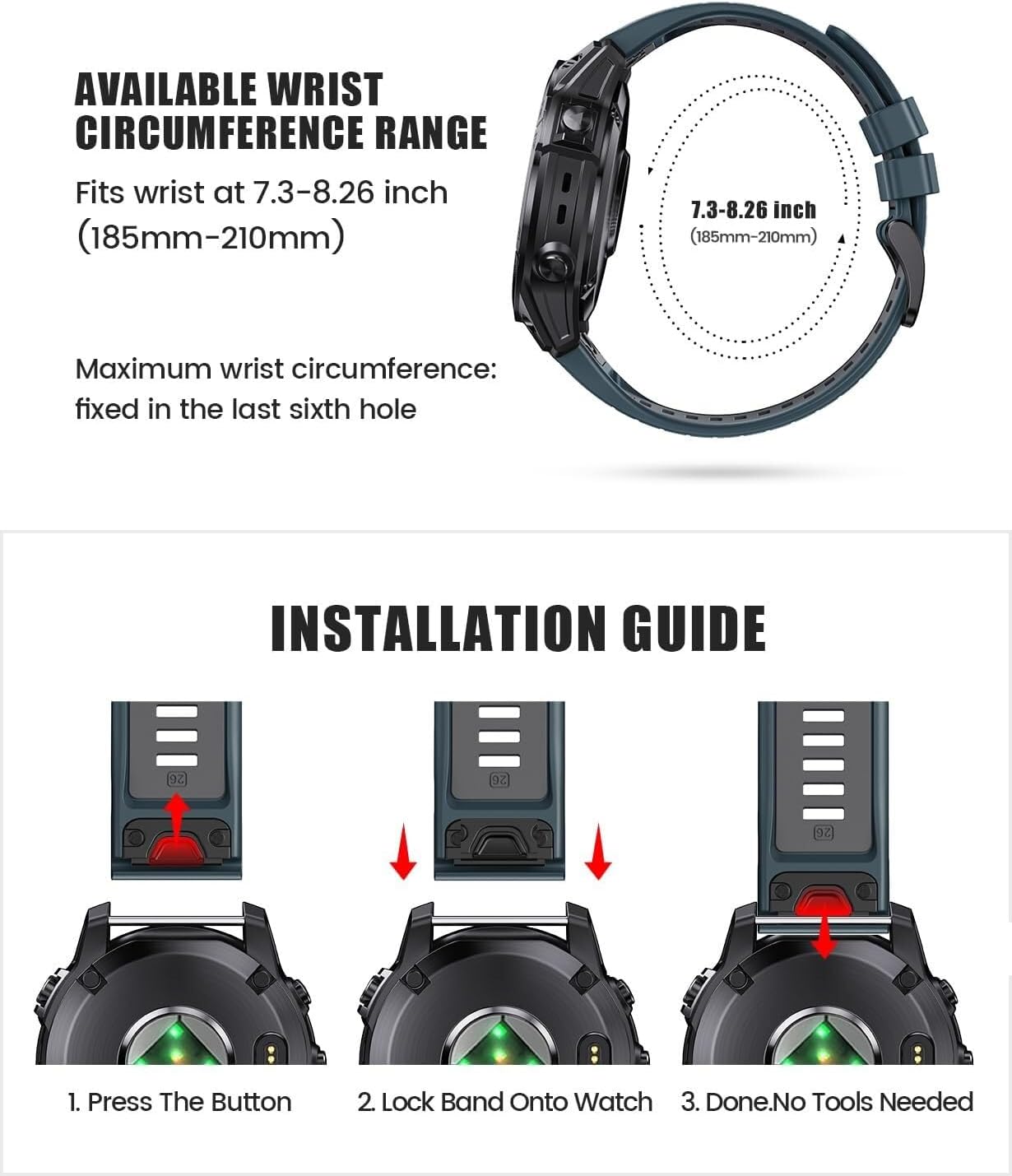 PURYN for fenix 7x pro/6x pro band for fenix 6x strap fenix 7x band 26mm wide fenix bracelet 5x plus for descent mk2i/tactix delta/tactix 7 pro/tactix 7 sua silicone watch straps