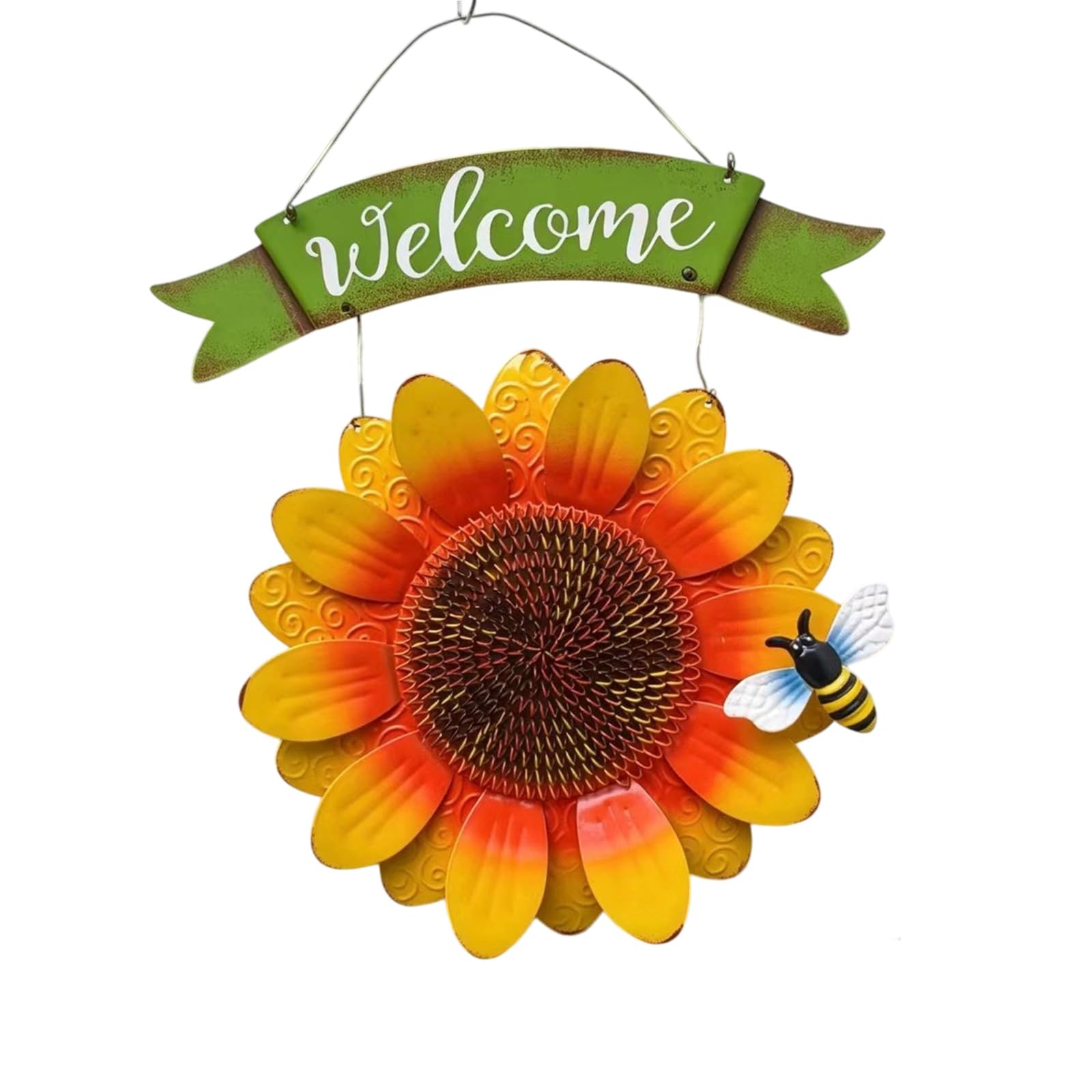 carotoe Sunflower Welcome Sign for Front Door Rustics Fall Fronts Door Wreath Hanging Decors for Front Porch Bedroom Living Room Indoor Outdoor Kitchen Home Decor Welcome Hanger