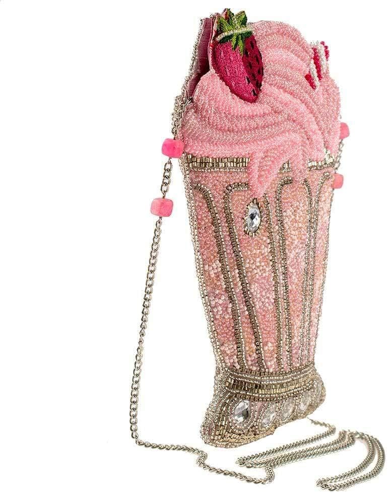Mary Frances Shake It Up Beaded Milkshake Crossbody Novelty Handbag, Pink - Image 4