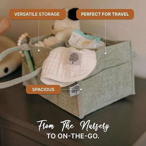 Miniatura 31 de Parker Baby Organizador de pañales para bebé, contenedor para dormitorio de bebé, organizador de automóvil para pañales y toallitas para bebés, Gris