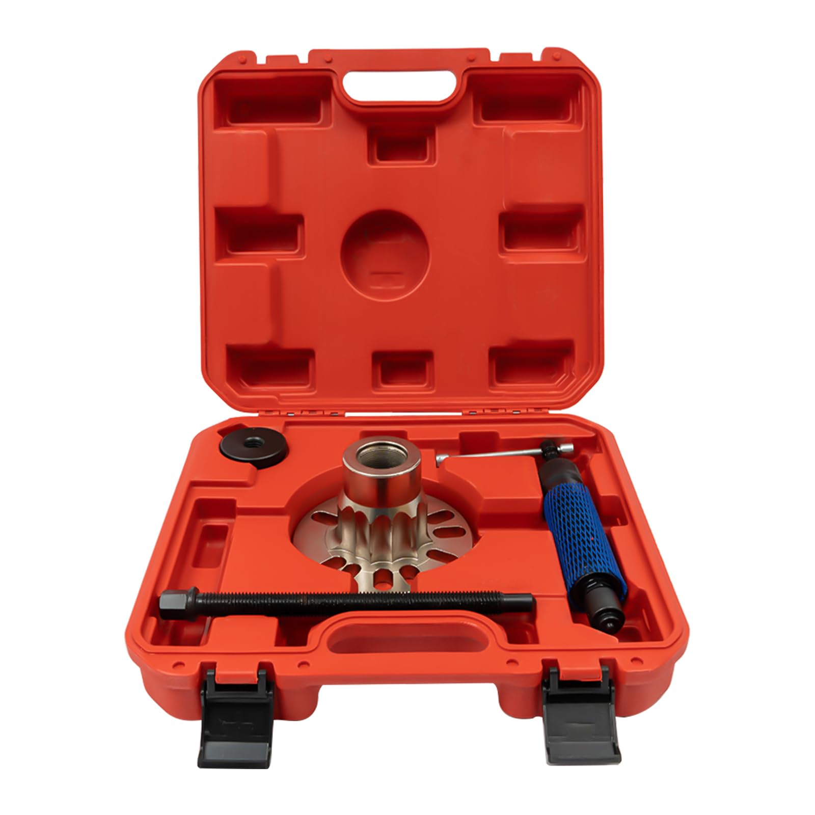 10T Idraulico Mozzo Ruota estrattore Strumento per mozzi Ruota a 4 o 5 Fori con Un Cerchio di 96 – 125 mm Albero di Trasmissione Idraulico Strumento (Rosso)