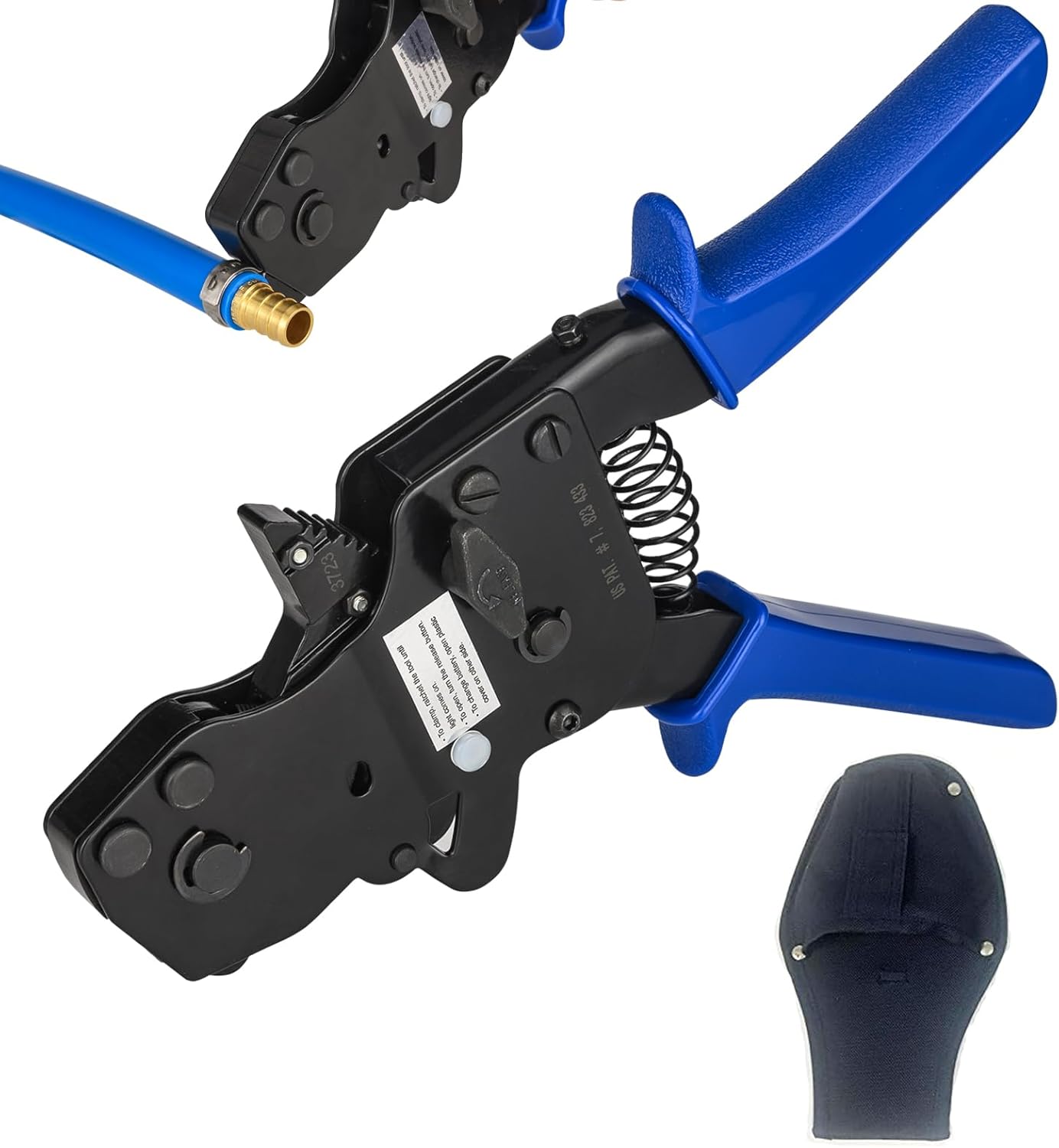 PEX Cinch Clamp Crimping Tool,Pex Crimp Kit for 3/8" to 1" Stainless Steel Clamps Including 20pcs 1/2",10pcs 3/4" Clamps with Pipe Cutter,PEX Pipe Tubing Connect Tools Suit US F2098 Standards