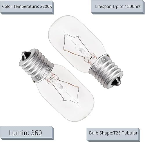 Miniatura 3 de Paquete de 5 bombillas para microondas GE WB36X10003 - Base E17 130V 40W Bombilla de microondas GE Maytag Frigidaire Kenmore
