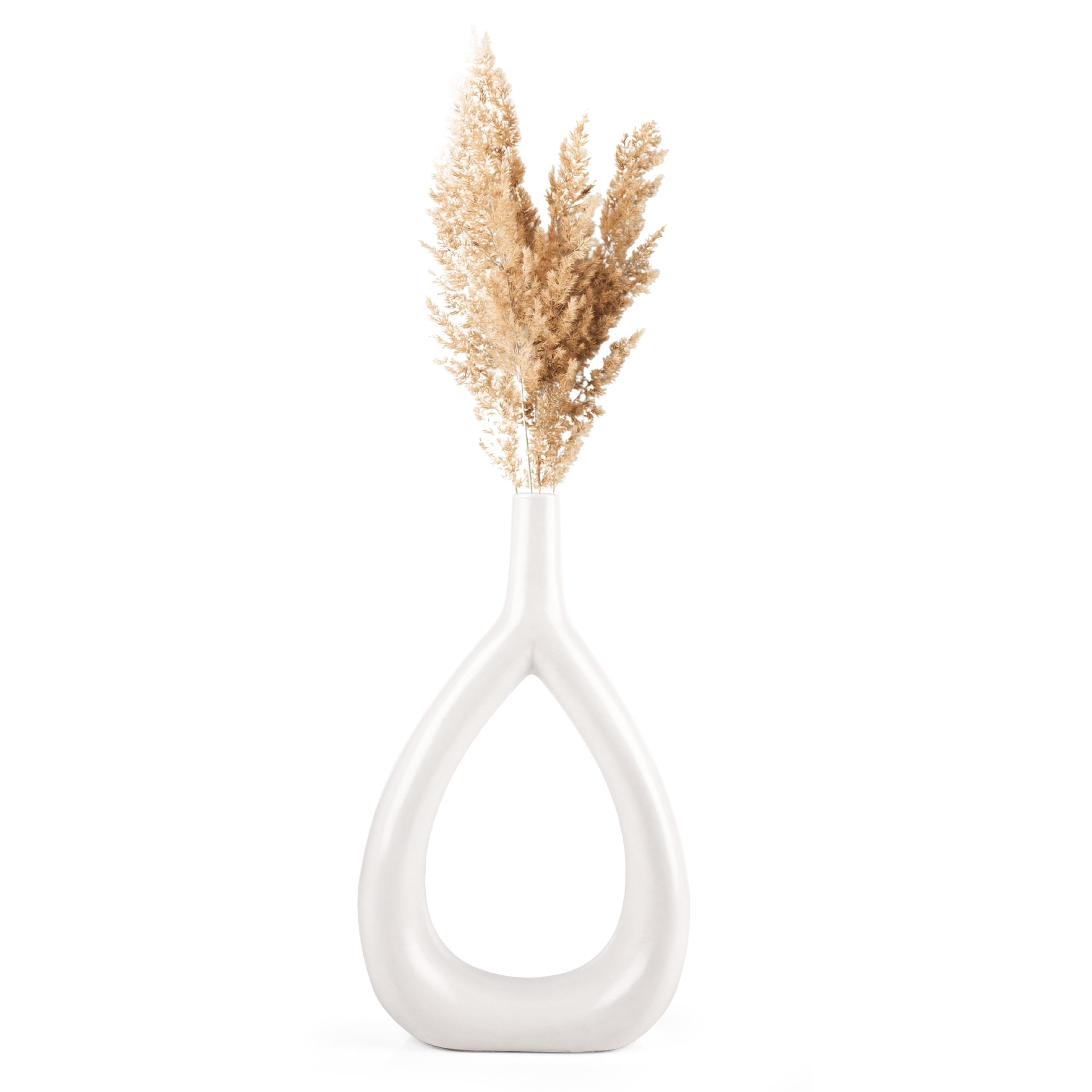Indulge Homes White Ceramic Oval Vase (11 Inch Oval Vase (Pack of 1)) (B0BQC27F7V) Amazon Price History, Amazon Price Tracker