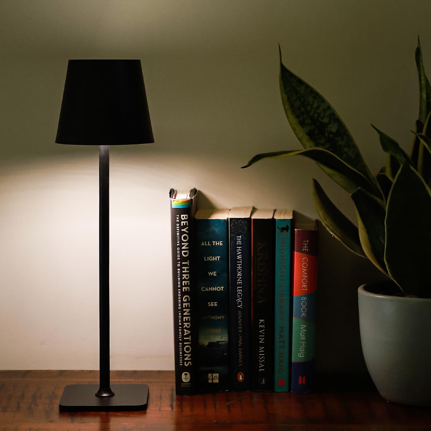 Lexton Desk Lamps Rechargeable Portable LED Table Lamp Cordless Luxury Modern Light LED Table Lamp for Home Decor, Restaurant (Pack of 1, Black) 2