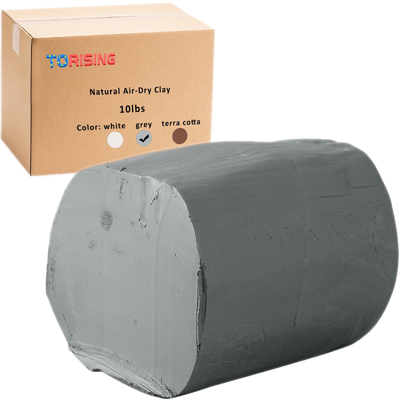 Air Dry Clay 10 LBs, Pottery Modeling Clay for All Purpose Hand Modeling and Throwing, Non-Toxic (Gray)
