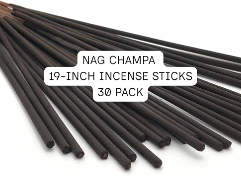 Nag Champa Natural Joss Incense. Extra Large Jumbo 19 in. 30 Sticks per Pack.