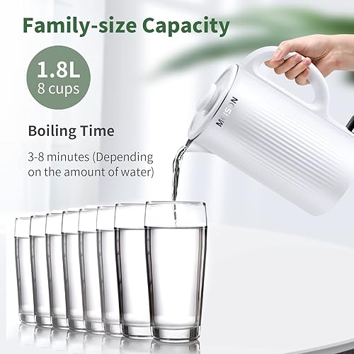 Miniatura 5 de Hervidores eléctricos de acero inoxidable para agua hirviendo calentador de caldera de agua caliente de doble pared tetera eléctrica de tacto frío