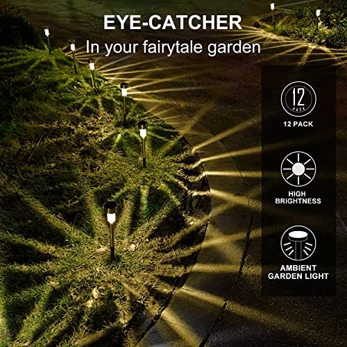 Solar-Lights-Outdoor-Waterproof-Stainless-Steel-LED-Landscape-Lighting-Outdoor-Solar-Lights-for-Outside-Solar-Garden-Lights-for-Pathway-Walkway-Patio-Yard-Lawn-12-Pack-Warm-White Solar Lights Outdoor Waterproof Stainless Steel LED Landscape Lighting Outdoor Solar Lights for Outside Solar Garden Lights for Pathway Walkway Patio Yard Lawn 12 Pack Warm White
