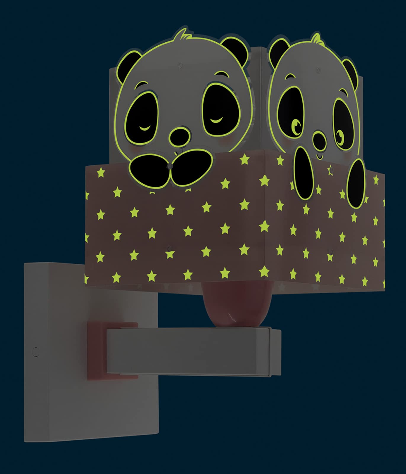 Dalber Lámpara Aplique Infantil De Pared Panda Rosa, 63169S, E27
