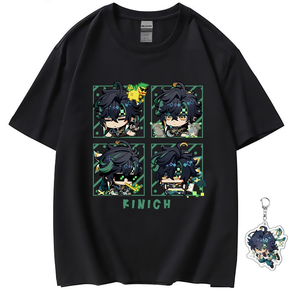 Genshin Impact - Camisa casual unisex para mujer, disfraz de anime Mizuki Kinich Mavuika - XL - Black-kinich