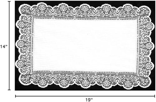 Heritage Lace Prelude - Mantel individual de 14 x 19 pulgadas, color crudo, juego de 2