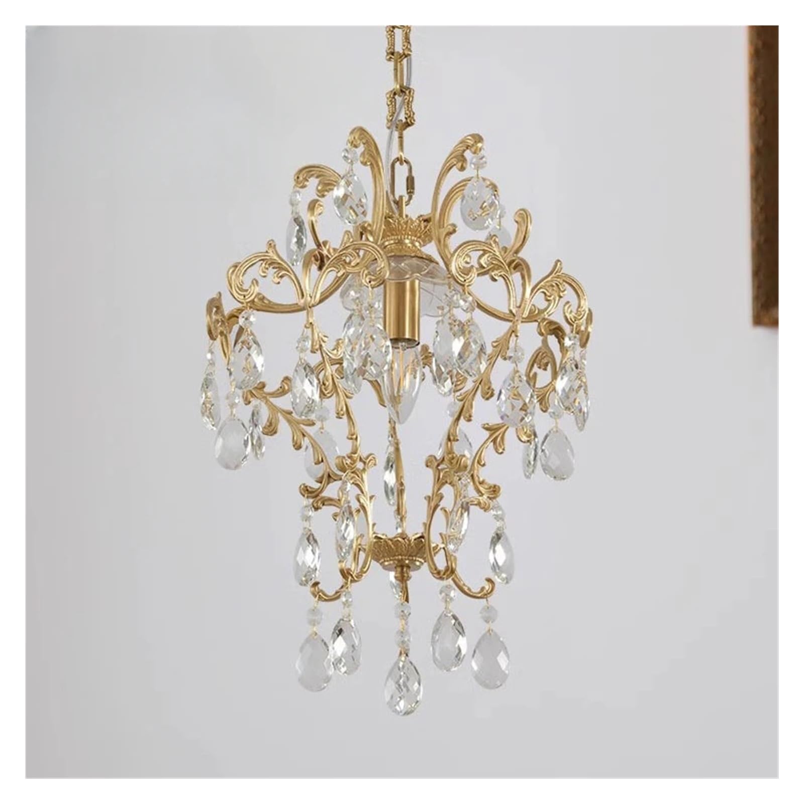 ZTCHSENZT European Crystal Chandelier, Copper lamp, Bedroom Cloakroom, Entrance Hallway Small Chandelier, Retro Balcony if American lamp