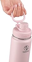 Vista 3 de Takeya Actives - Botella de agua de acero inoxidable aislada con tapa de boquilla, 32 onzas, tapa con popote para botella de agua aislada, boca