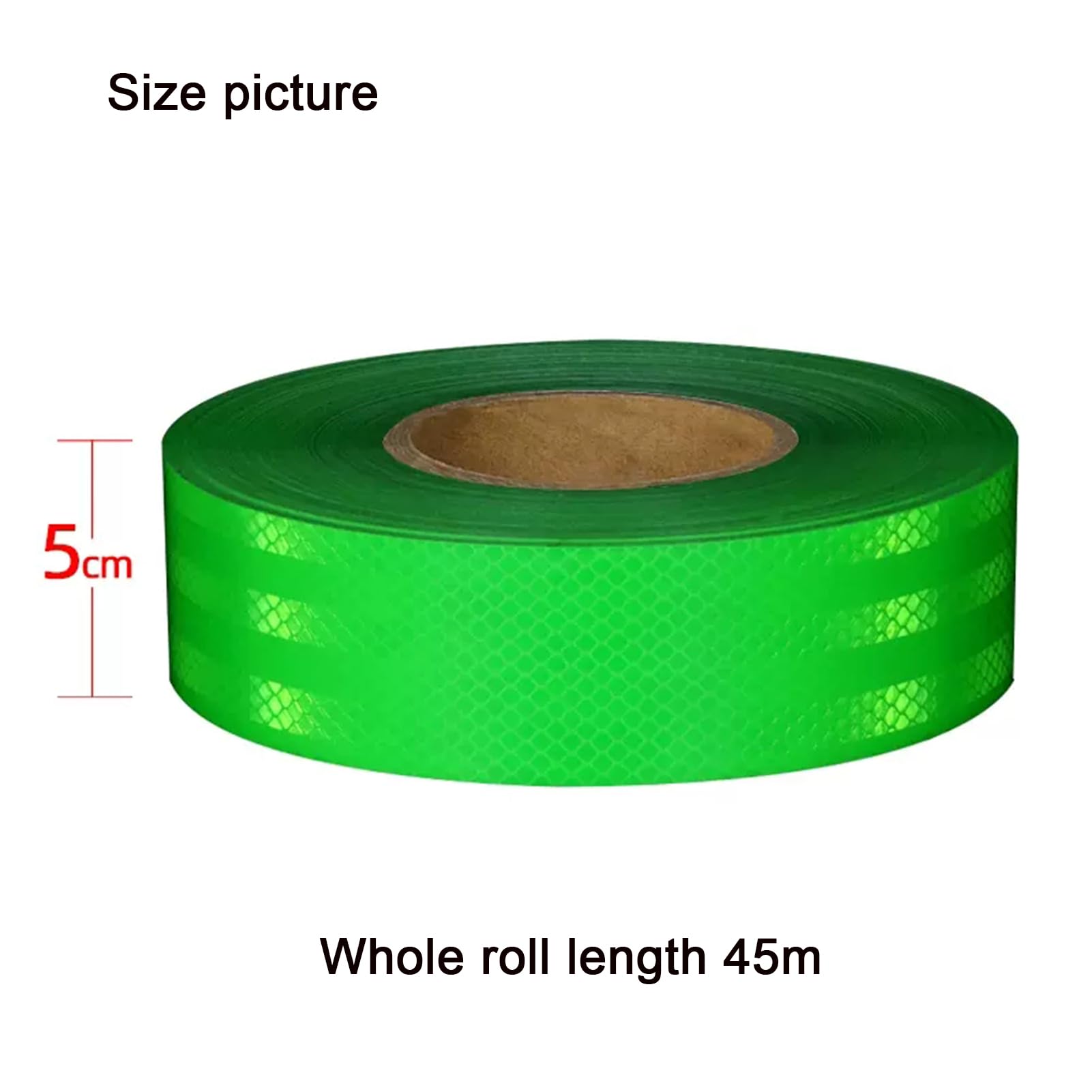 Cinta reflectante de advertencia de alta visibilidad, 45 metros x 5 cm, for ropa de bicicleta y remolque(Green)