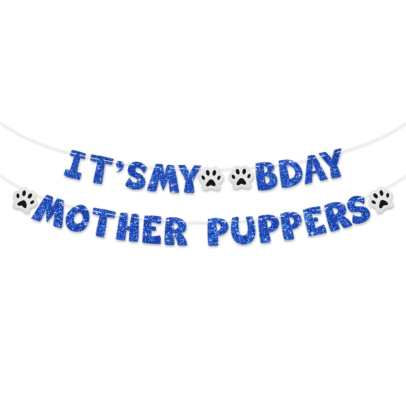 BEISHIDA blue It's My Bday Mother Puppers Banner - Cat/Dog Birthday Decorations, Party Supplies, Paw Party Bunting Sign, Puppy Dog Pennant Decor