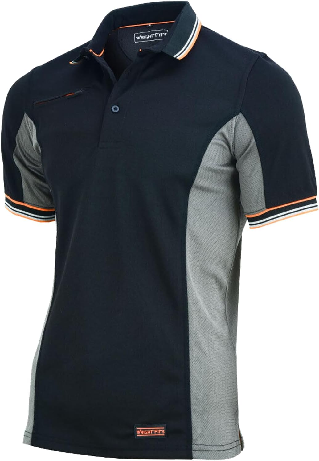 Men’s Essentials Outdoor Work Polo Shirt – 2-Tone Black & Grey Short Sleeve Workwear Polo Shirt for Men, Breathable Polyester, Lightweight Comfort, Regular Fit for Everyday Use