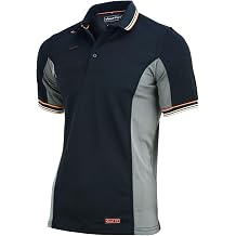WrightFits Men s Essentials Outdoor Work Polo Shirt   2-Tone Black & Grey Short Sleeve Workwear Polo Shirt for Men, Breathable Polyester, Lightweight Comfort, Regular Fit for Everyday Use
