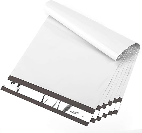 Cozymood Sobres de polietileno de 12 x 15.5 pulgadas, color blanco, 100 unidades, bolsas de envío adhesivas fuertes para ropa, bolsas de embalaje