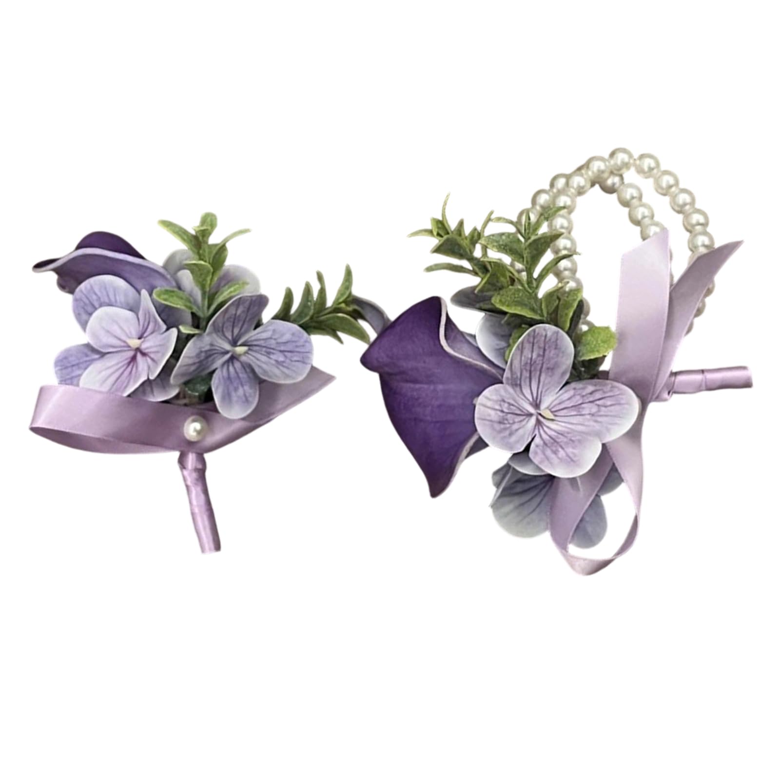 Msioytog Calla Corsage Flower Boutonnieres for Wedding, Proms, Anniversaries, Ceremonies and Beach Parties Artificial Flowers Bridal Groom Wedding Brooch Flower
