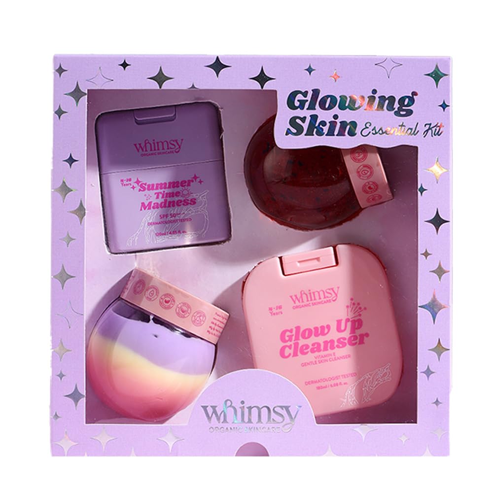 Whimsy Beauty Glow Up Kit – 6-Piece Skincare Set for Kids, Preteens, and Girls – Cleanser, Moisturizer, Sunscreen, Scrub, Mask & Pimple Patch-image-15
