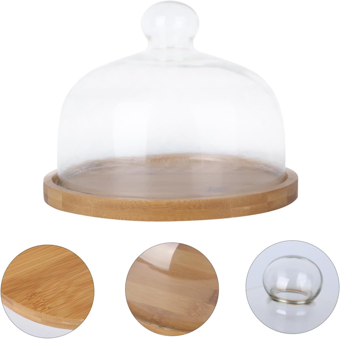 Glass Cake Carrier with Dome Lid and Base Portable Container for Storing and Transporting Cakes Cupcakes and Desserts Food-grade Material