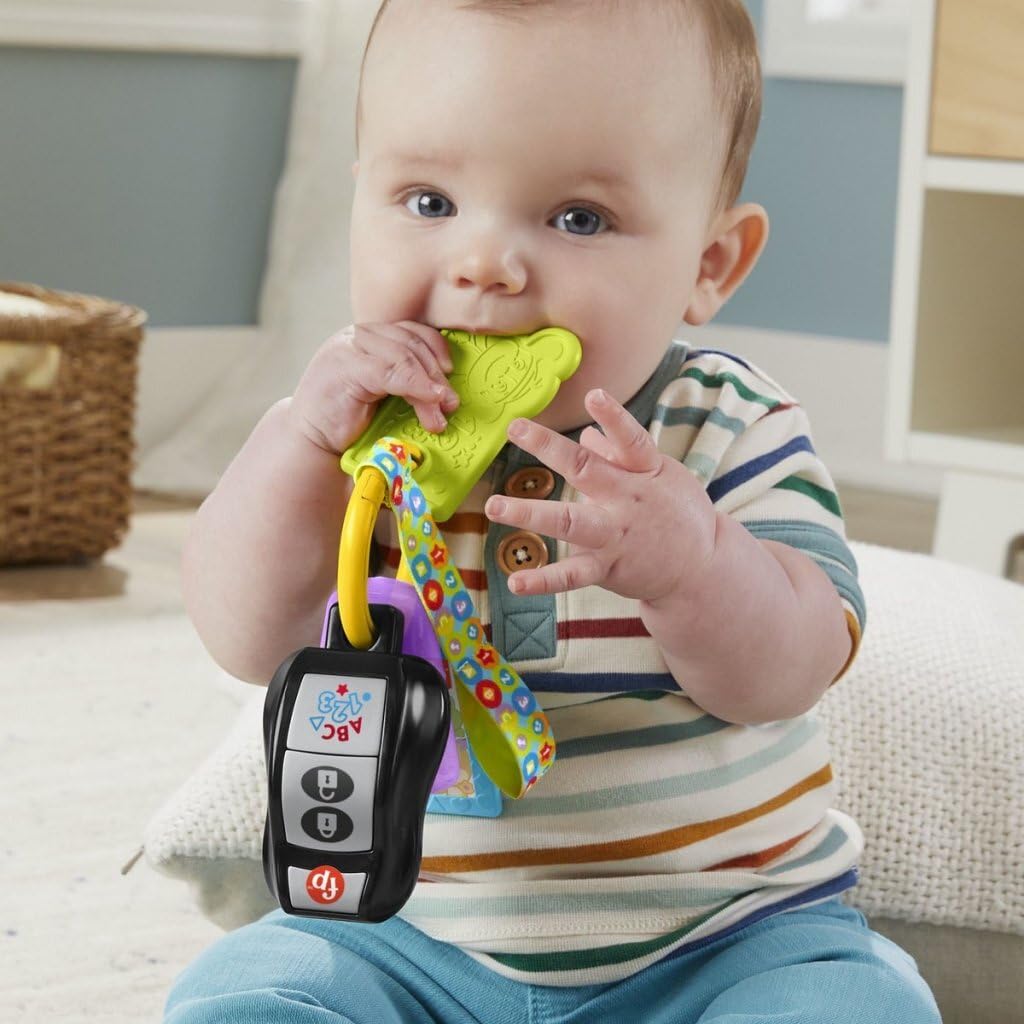 Fisher-Price Learning and Play Fun Baby Music Toy Learning Fun Keychain with Teething Ring and Mirror for Children from 6 Months - Image 3