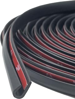 Edge Trim Self Adhesive Rubber U Channel Edge Trim Metal Edge Protection Guard for Most Car Doors, Hatches, Lockers, Panels (5Ft, Black)