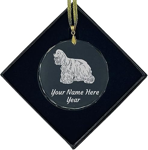 Miniatura 4 de LaserGram Adorno de Navidad, perro cocker spaniel, grabado personalizado incluido (forma ovalada)