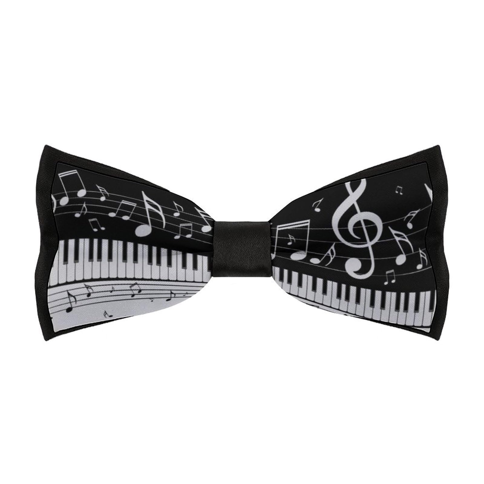 Lyfthologen Men's Piano Key Notes Pre-Tied Bow Tie, Bow Tie, Adjustable Neck Bowtie For Parties