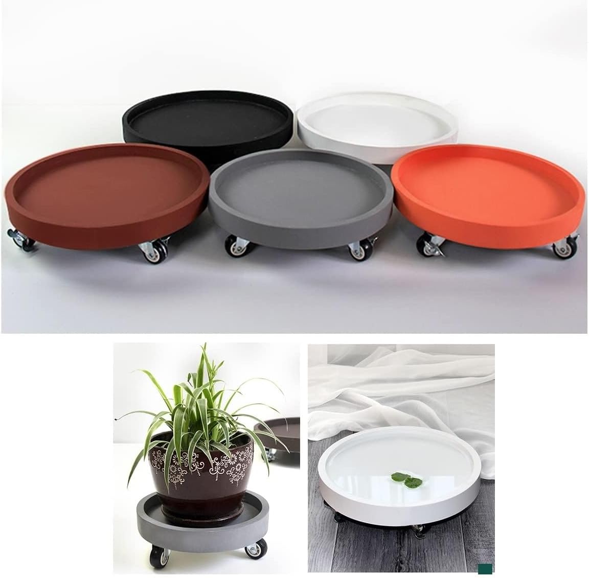 Plant Trolley Plant Pot Trolley,Plant Pallet Planter Trolley with Wheels Potted Plant Stand Heavy Duty Flower Pot Rack Mover On Rollers Dolly Outdoor Caddy Indoor Plant Tray