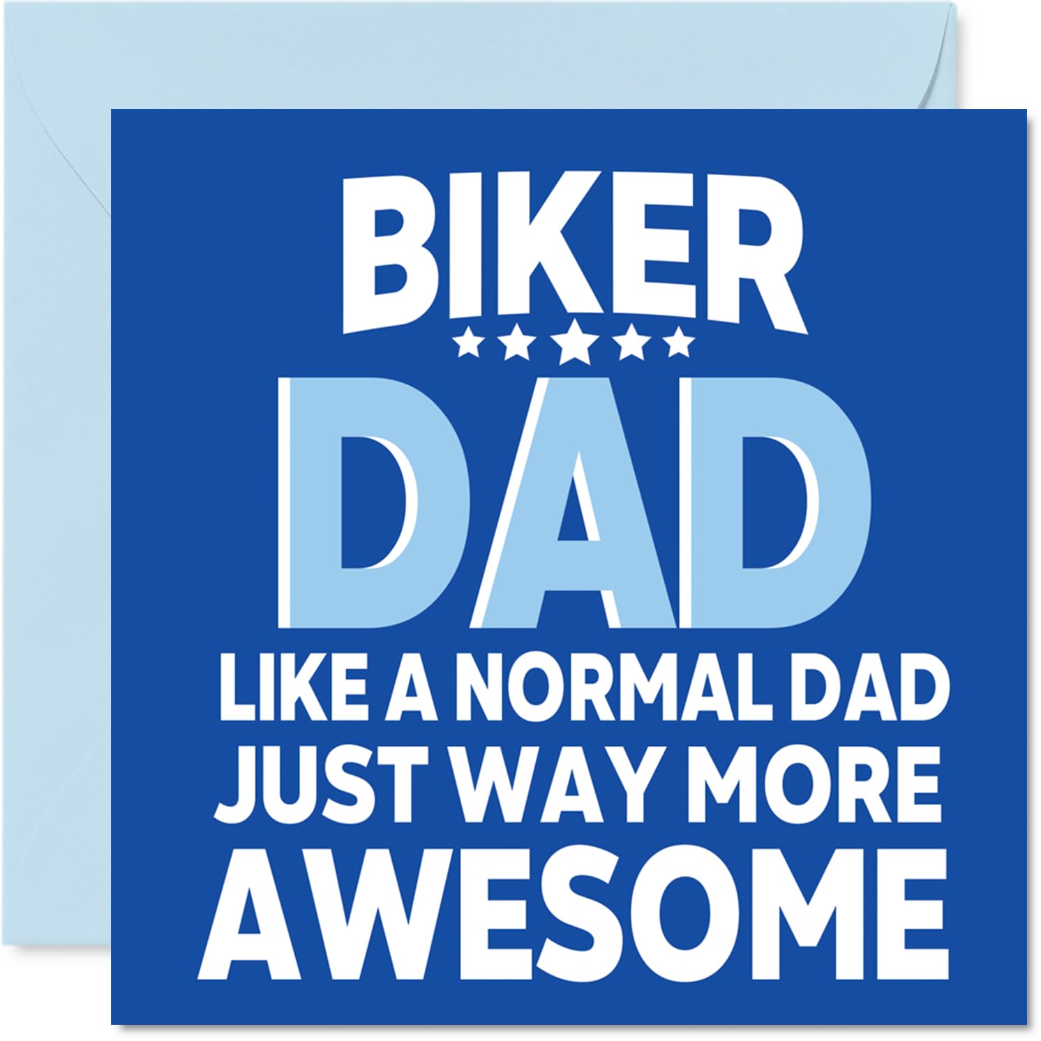 Dad Birthday Card - Awesome Biker Dad - Happy Birthday Card from Son Daughter, 145mm Biker Parent Bday Greeting Cards