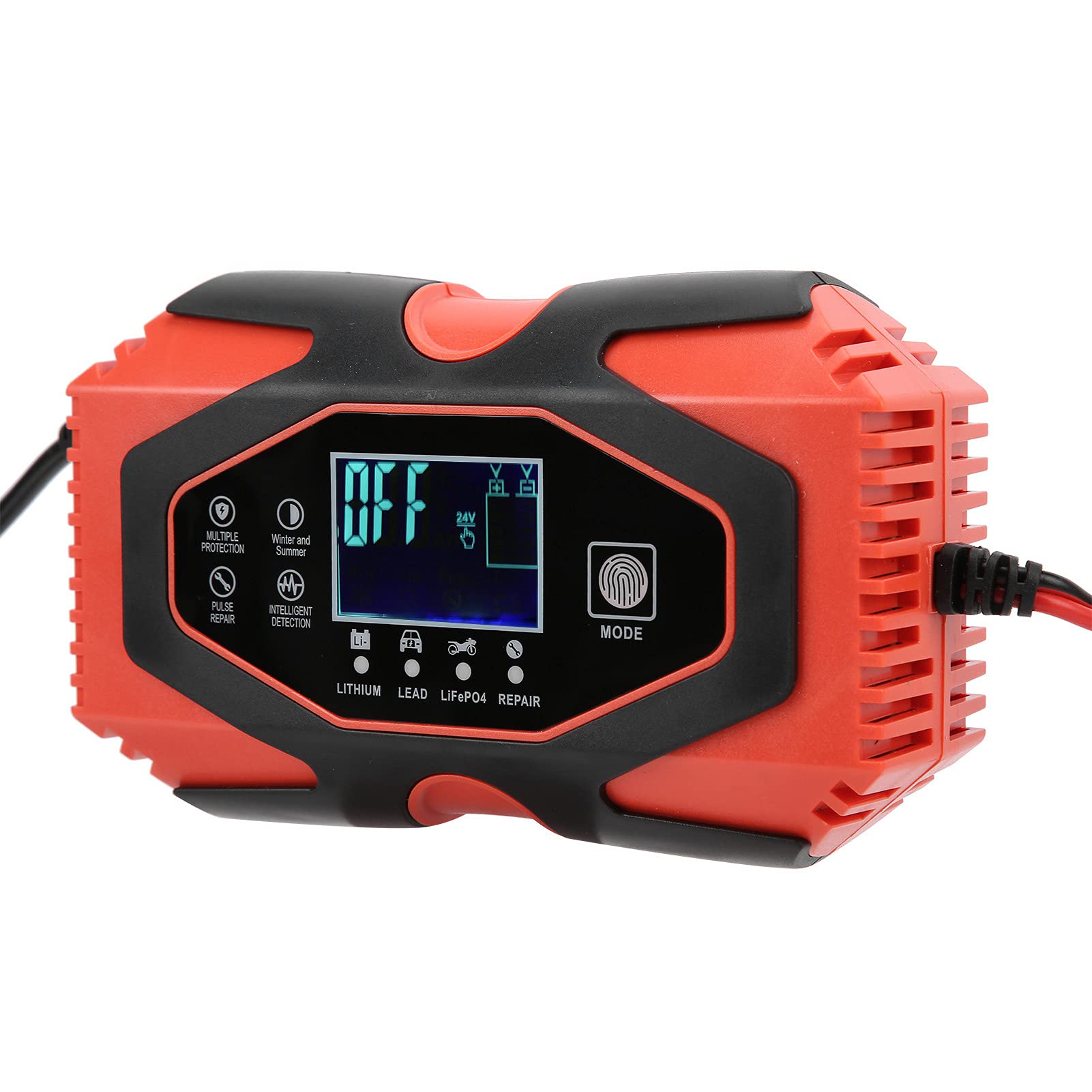 Caricabatterie e mantenitore di batteria portatile intelligente con funzione di memoria di riparazione per auto e moto, ricarica automatica a 7 stadi per batterie EFB umide al