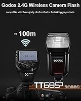 Vista 2 de Godox TT685II-S TTL HSS 1/8000s GN60 2.4G Wireless Master Slave Off Flash Speedlight Speedlight Compatible para cámaras Sony con difusor