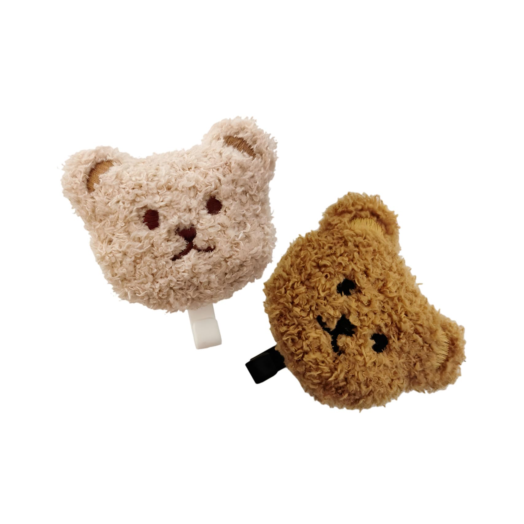 HANABASS Ganci Adesivi da Parete Orsetto 2 Pezzi in Peluche e Legno per Chiavi e Cappelli senza Fori per Porta e Bagno