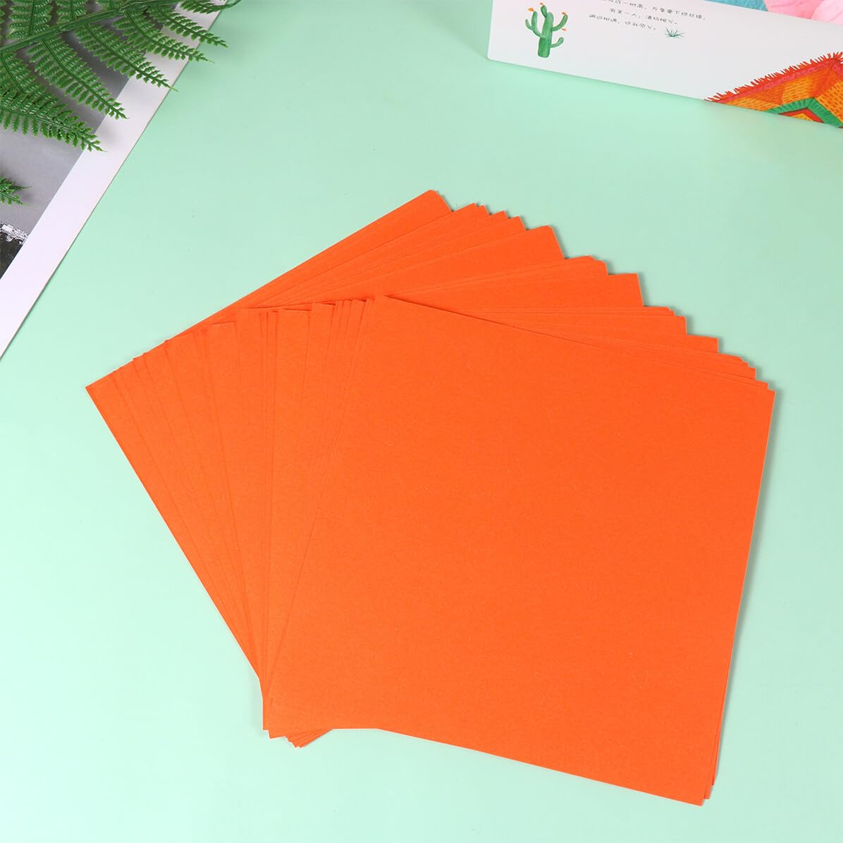 Carta Origami Arancione 500 Pezzi Quadrata in Carta Ecologica per Artigianato Manuale e Giochi Creativi per Bambini, Migliora Abilità Manuali