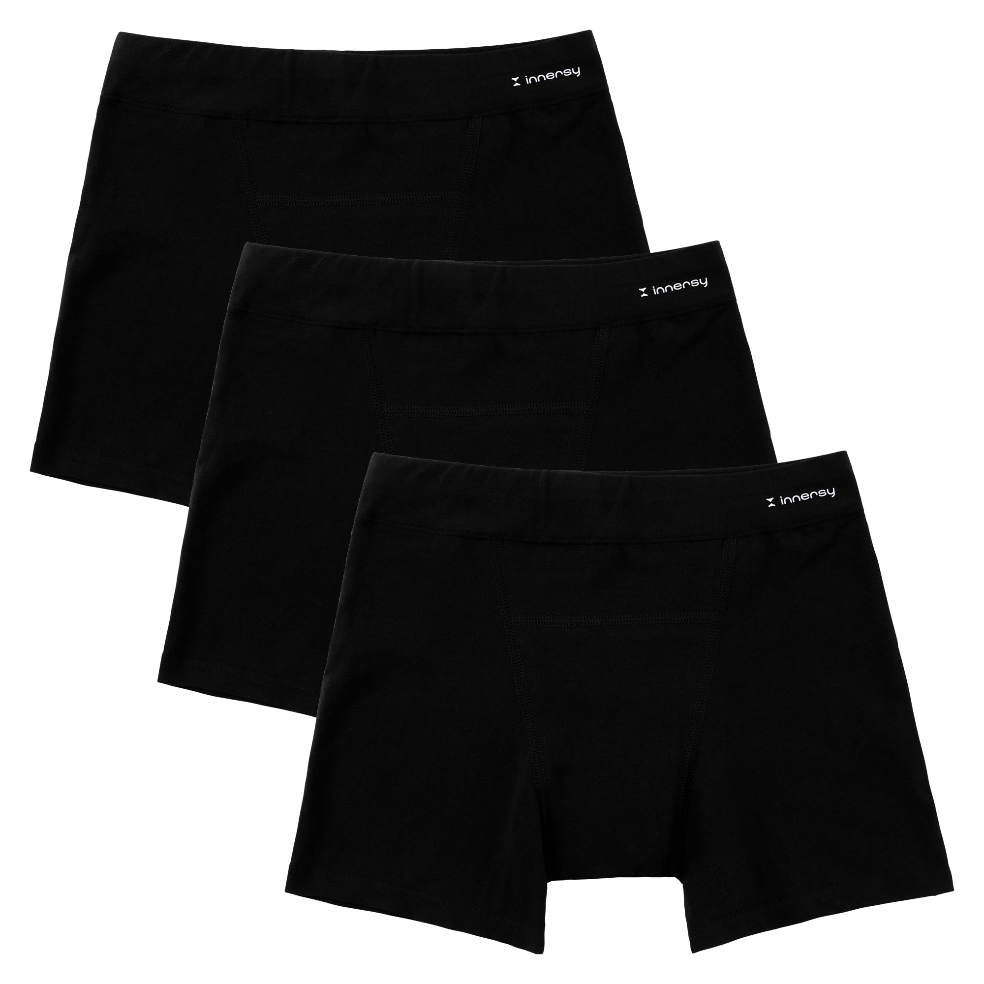 INNERSY Girls' Period Underwear Cotton Boyshorts 3-Pack