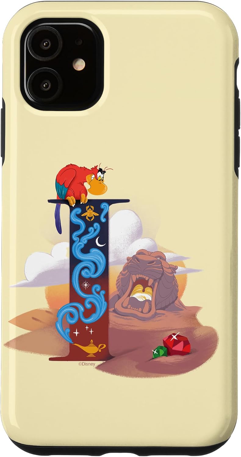 iPhone 14 Pro Disney Villains Alphabet Monogram Aladdin Letter I for Iago Case