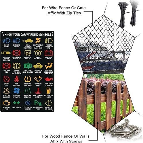 Vista 4 de SUPERDANT Letrero de metal con luces de advertencia para auto, diseño de mecánica, 30 estilos, placa de metal, retro, póster de arte de pared