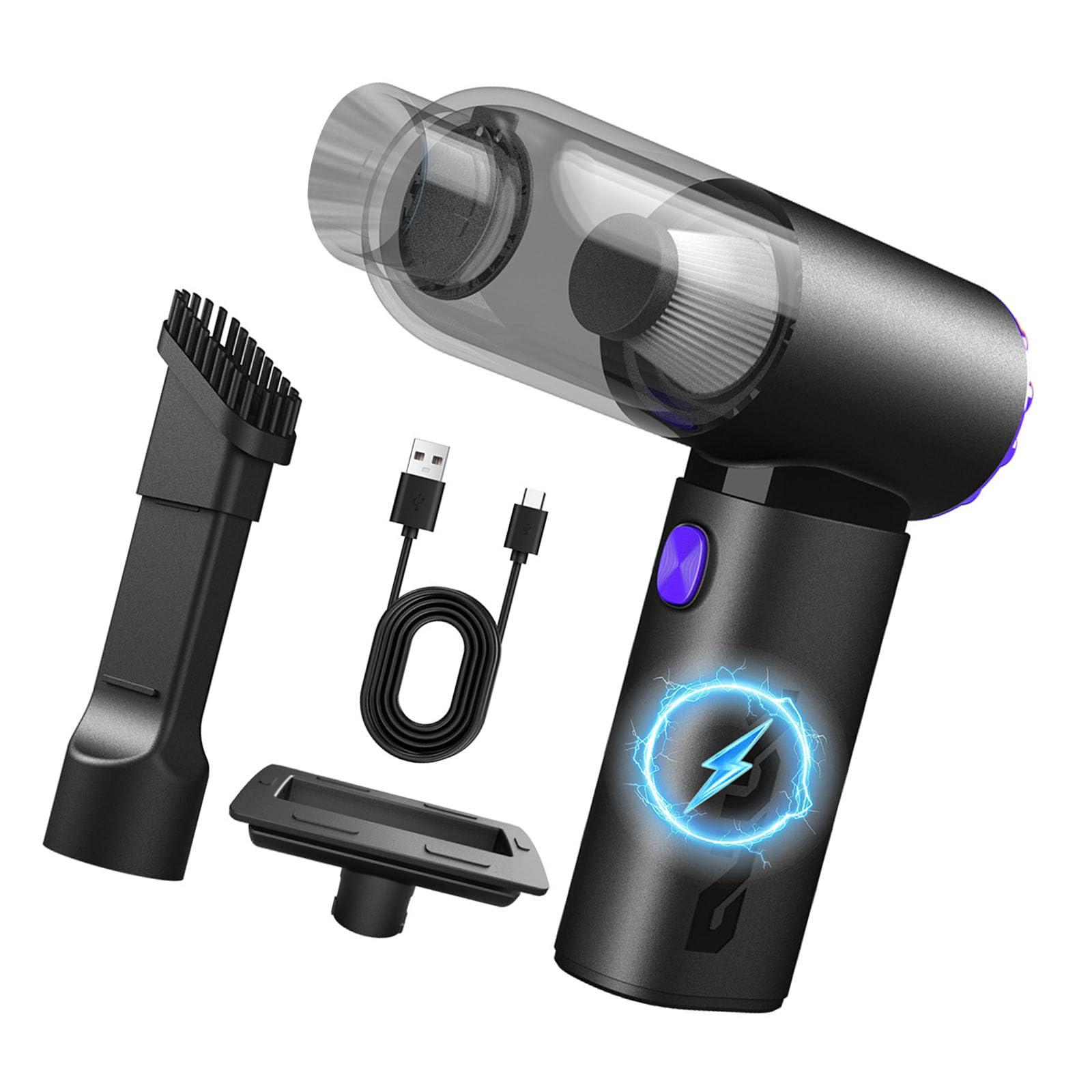 Rechargeable Handheld Collector with 2000x2mAh Battery Delivers 11000 15000Pa Suction Ideal for Tight Spaces and Daily Use Battery Operated Vacuum