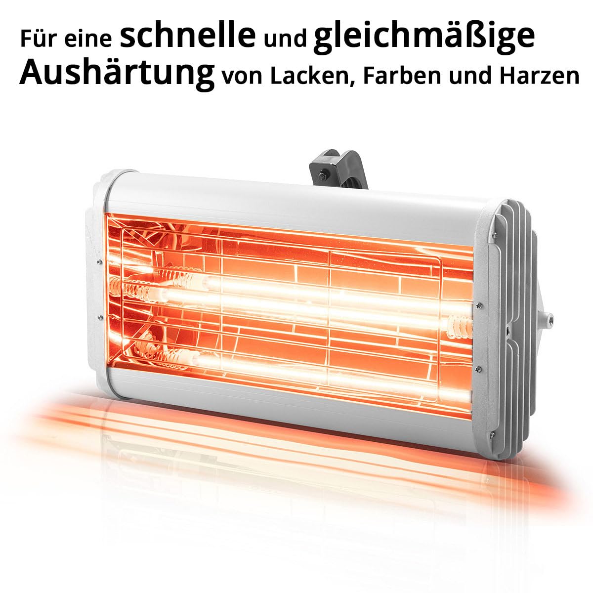 STAHLWERK Infrarot Lacktrockner IL-1200 ST mit 1.200 Watt und Stativ, leistungsstarker Infrarottrockner/IR Strahler/IR Trockner zum professionellen Trocknen von Autolack, Grundierungen uvm.