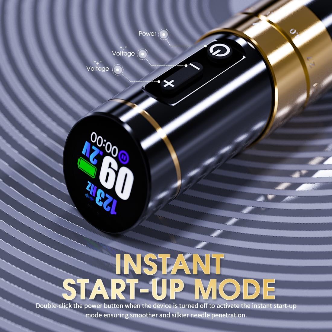 Mast Flip3 Wireless Tattoo Machine Gun Rotary Tattoo Cartridges Pen with 7Adjustable Strokes 2.4mm - 4.2mm with 1800mAh Battery Power Supply for Beginners and Tattoo Artist