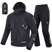 Motorcycle Rain Gear for Men Women, Rain Suit 15,000mm Rating Lightweight Breathable Rain Pants Rainwear Outdoor