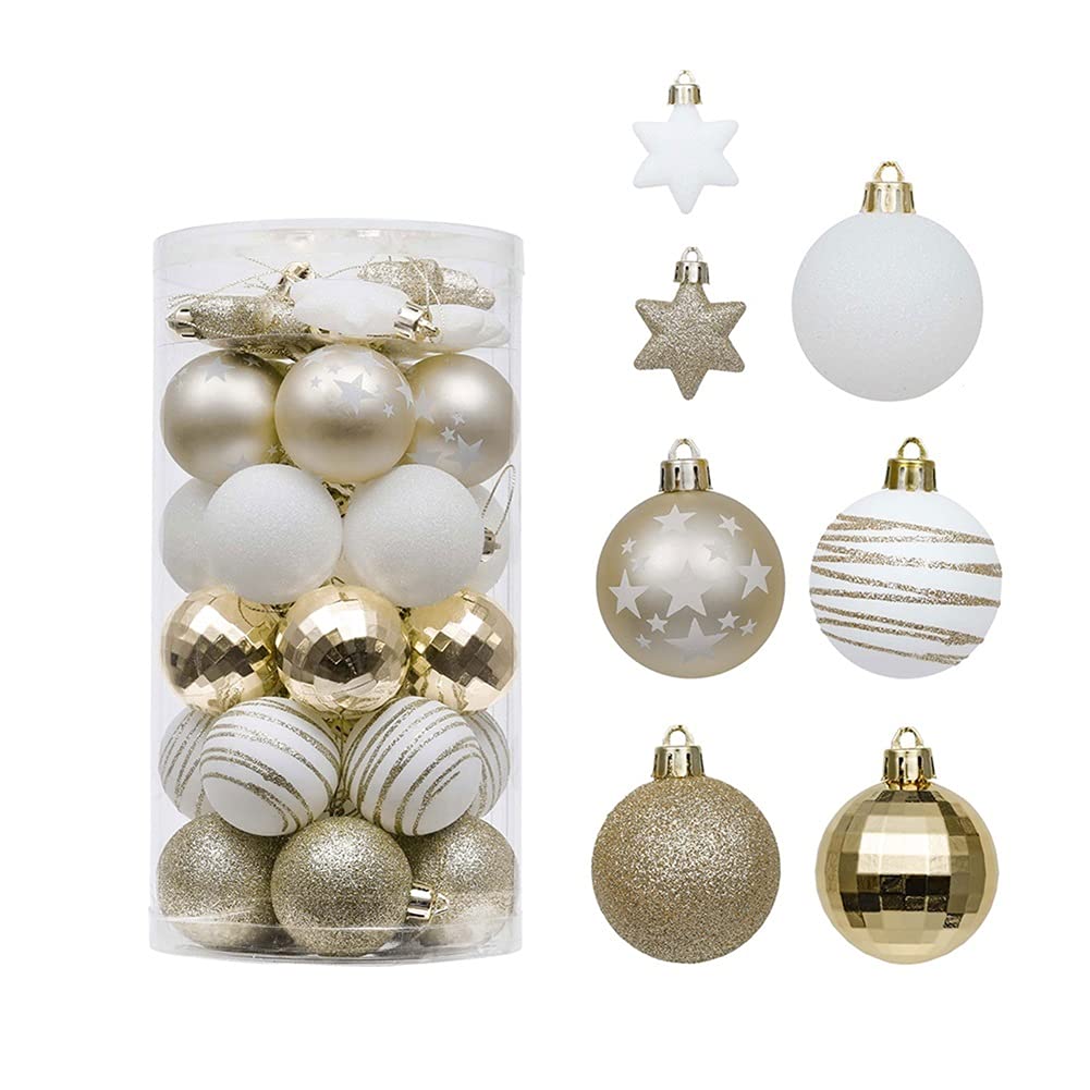 YUHINN Adornos Navidad 35 unids 5 cm Bolas de Navidad Ornamento Multicolor Colgantes de árboles Colgantes de la Navidad Navidad Decoración for el hogar Año Nuevo Decoración Navideña (Color : Style 2)