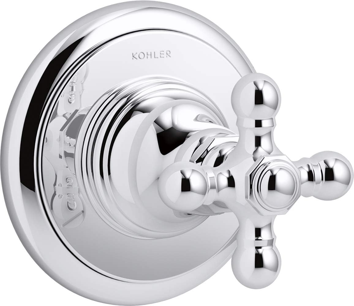 Artifacts Transfer valve trim with cross handle, Polished Chrome