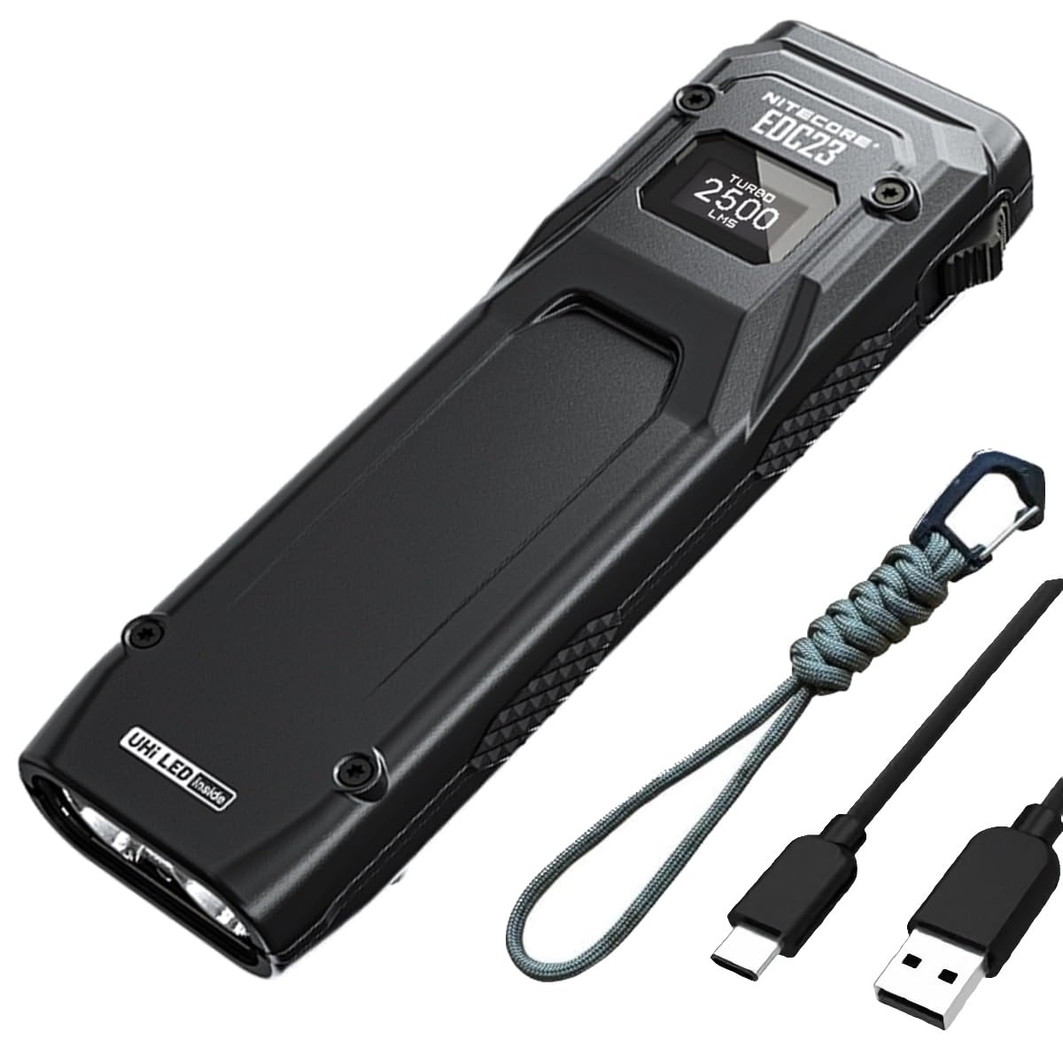 Nitecore EDC23 Hand Flashlight Rechargeable, Black