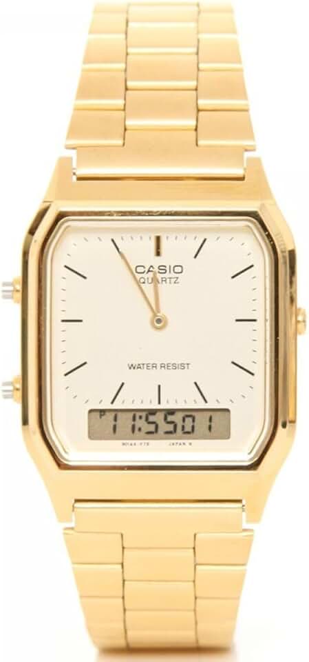 Relógio Feminino Anadigi Casio Vintage AQ-230GA-9DMQ - Dourado