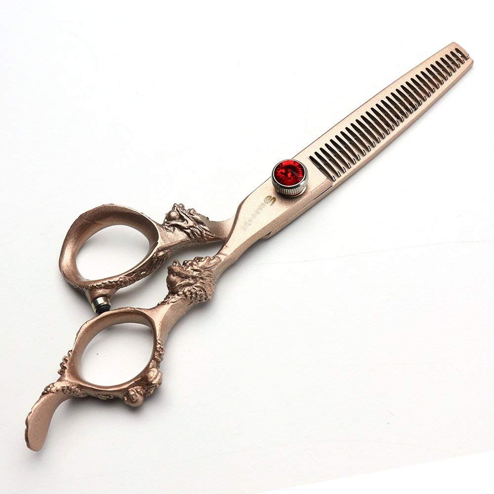 Tijeras japonesas de peluquería de oro rosa de 440 c de alta dureza para peluquería y peluquería de peluquería de corte de pelo y adelgazamiento de pelo herramientas profesionales (conjunto de puntos)
