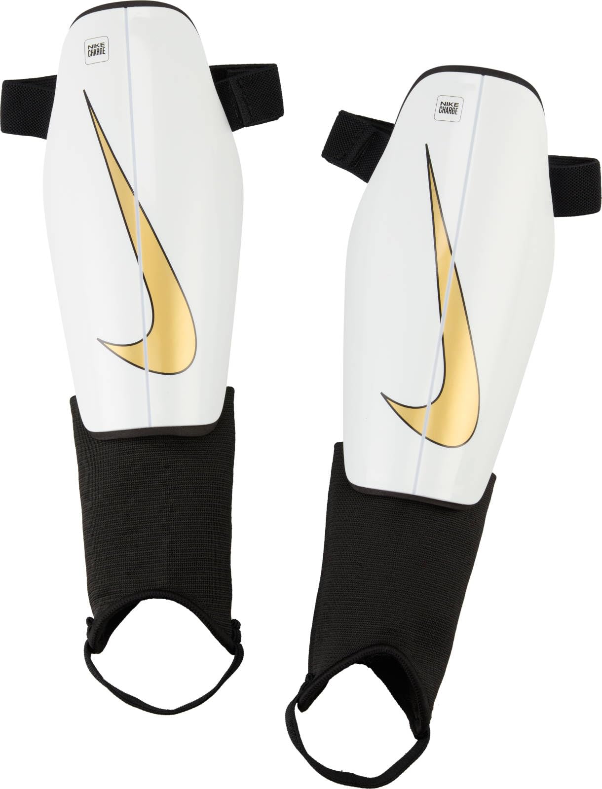 Nike Unisex Shin Pads Nk Chrg Size White/Black/MTLC Gold Coin, DX4608-101, M